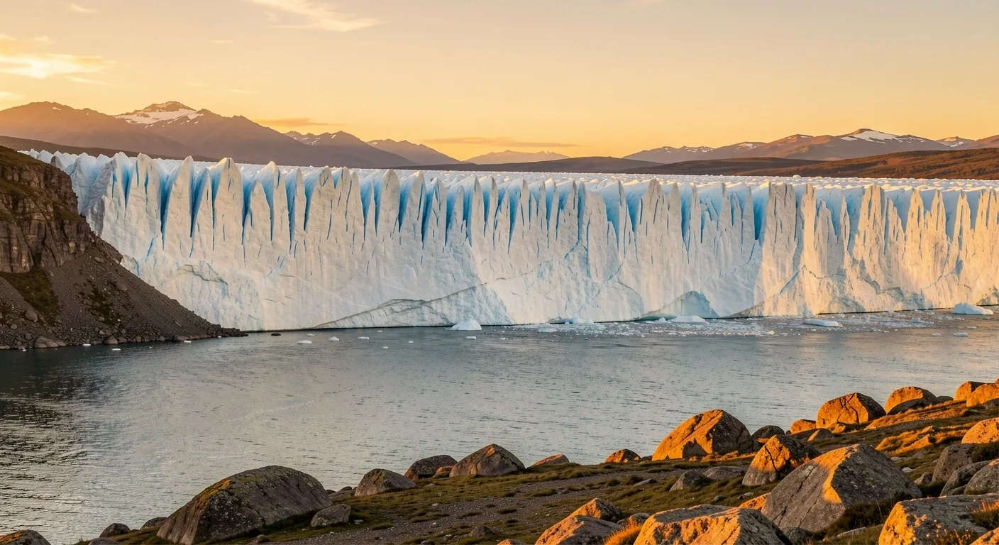 Glaciar Perito Moreno en Santa Cruz, Argentina, al atardecer
