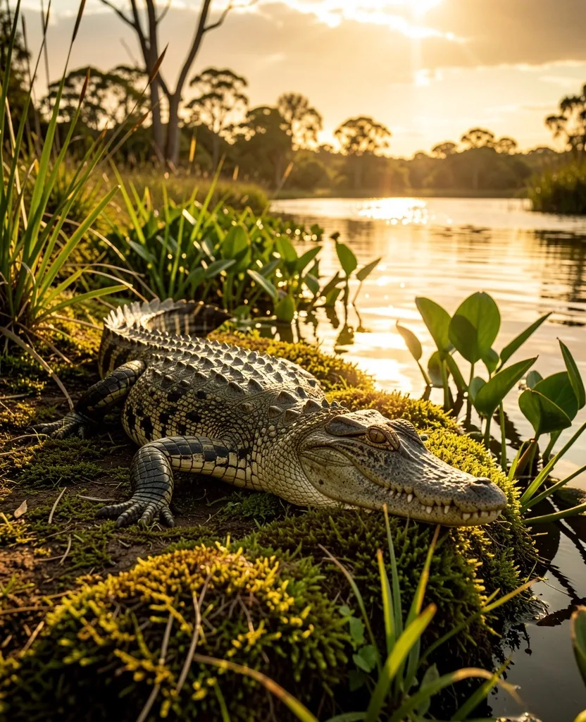 Caimán yacaré en los Esteros del Iberá, Corrientes